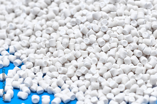 Obraz na płótnie Closeup white chalk polymer granules