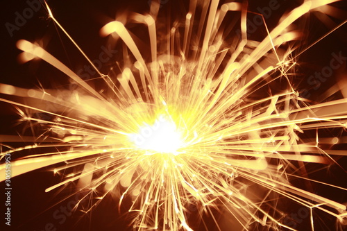 sparkler on black background