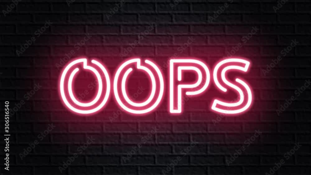 red neon video animation oops red neon video animation oops
