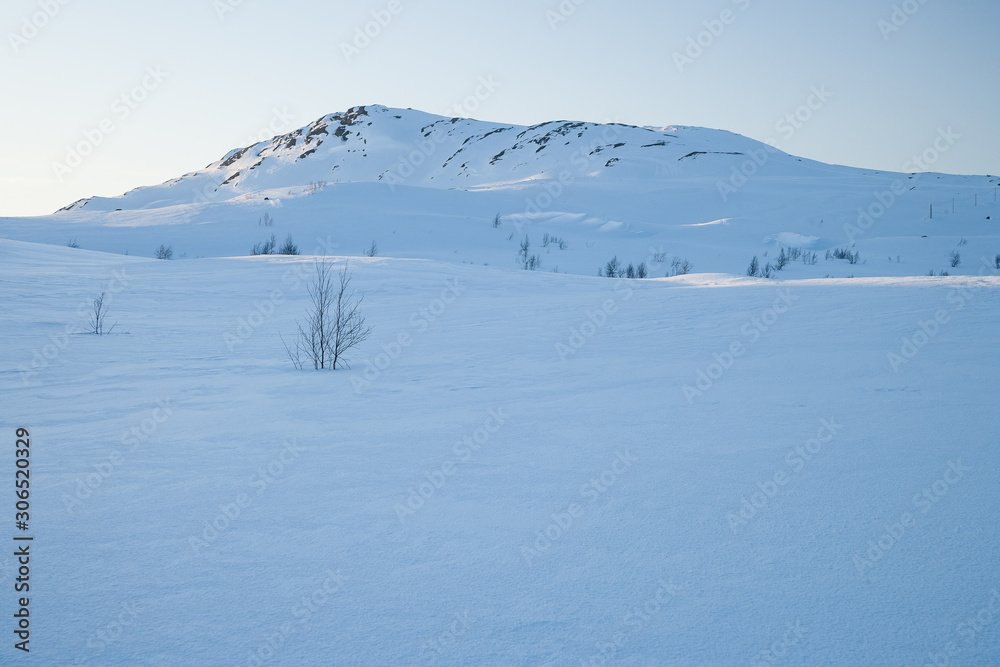 evening light over a beautiful winter landscape in norway evening light over a beautiful winter landscape in norway
