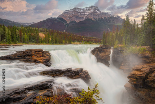 Wapta falls waterfall of the Kicking Horse River in YoHo National Park in British Columbia Canada