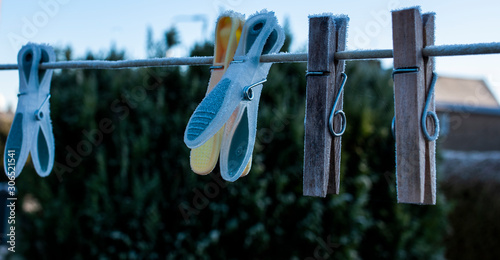 Frozen Clothespin in Sighthill, Edinburgh, Scotland photo