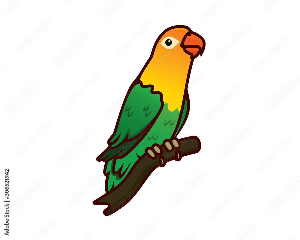 Detailed Cute and Attractive Lovebird Illustration