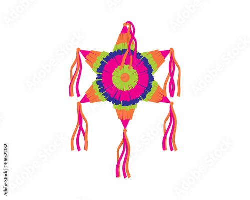 Detailed Colorful Pinata Star Illustration