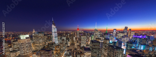 New York City Manhattan midtown buildings skyline evening night © blvdone