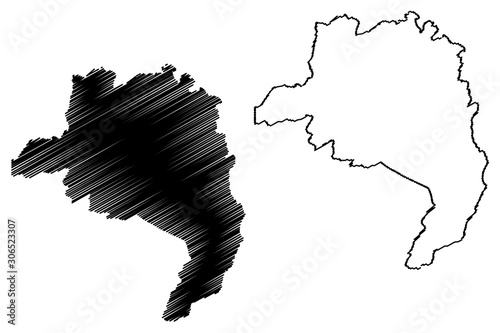 Lofa County (Counties of Liberia, Republic of Liberia) map vector illustration, scribble sketch Lofa map