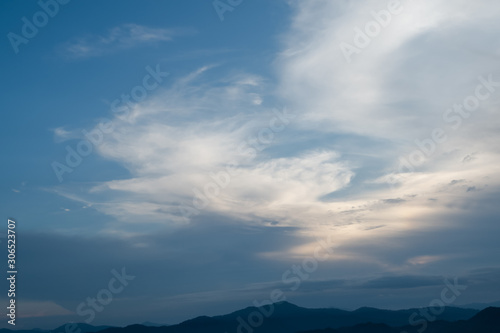 Beautiful clouds and sky before sunset high definition skyscraper  with grunge texture for background Abstract,nature art style,soft and blur focus. © Wattanadach