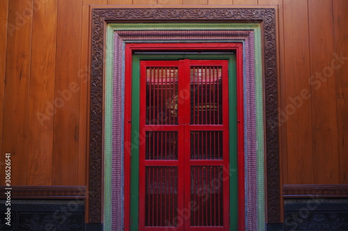 Classical door architecture of buddhist temple