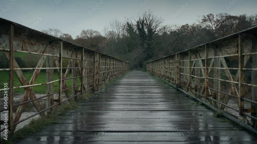 Rising Shot On Old Bridge In The Countryside Rising Shot On Old Bridge In The Countryside
