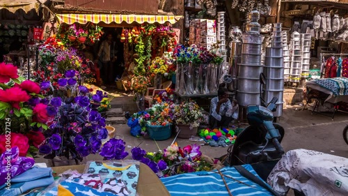 Shops in Commercial street panning time lapse