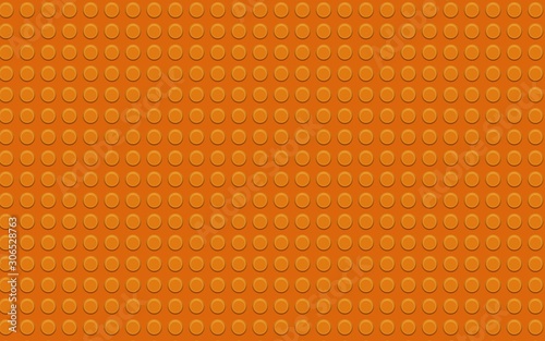 Orange plastic construction plate. Perfect illustration background of closeup gloss plastic construction block.