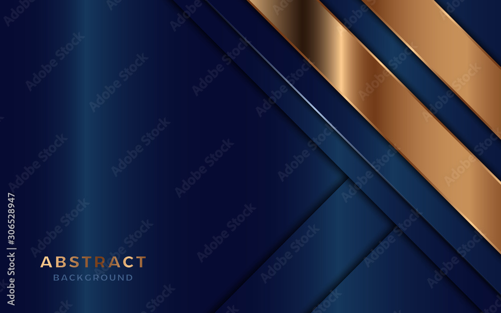 Dark navy blue with overlap layer background and golden line decorations. Dark navy blue with overlap layer background and golden line decorations.