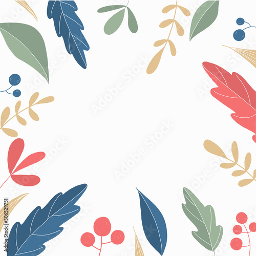 Trendy banner with tropical frame.  Nature design. Summer tropical leaf. Palm exotic leaves. Colorful tropical rainforest. Jungle leaves set. Summer holiday season.