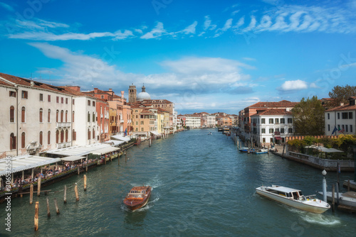 View of the Grand Canal from Rialto Bridge. Venice, Italy.