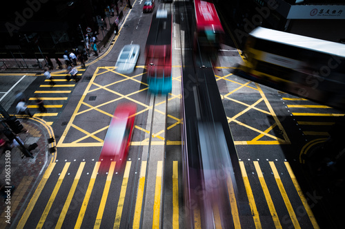 A busy intersection in Central Hong Kong