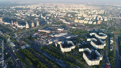 View of the city and the large modern road junction