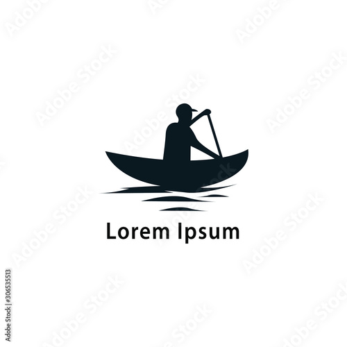 rafting logo with text space for your slogan / tag line, vector illustration