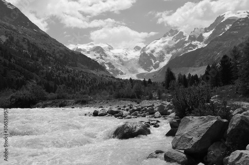 Swiss Alps: Due to the global climate change and hot and dry summers the glacier are melting rapidly photo