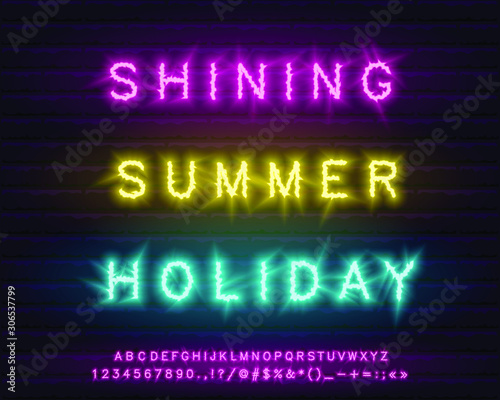 shining multi color font set