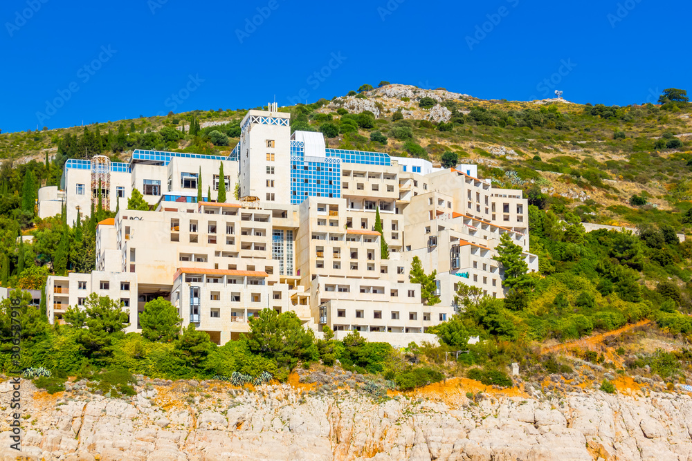Villas and hotels on the Adriatic near Dubrovnik, Croatia