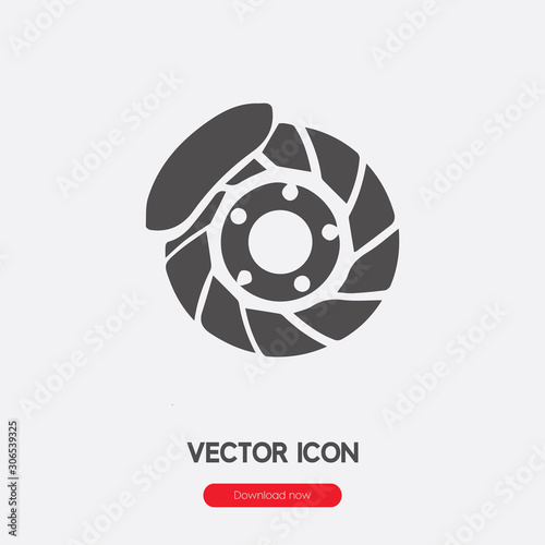 Brake disc icon vector. Linear style sign for mobile concept and web design. Brake disc symbol illustration. Pixel vector graphics - Vector.	