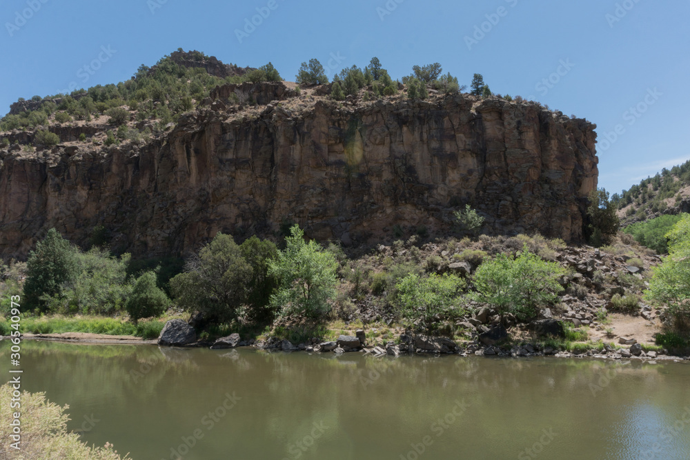 The Rio Grande Flows near Taos New Mexico, northern view.