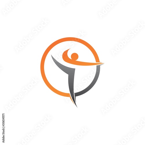 Fun people Healthy Life Logo template vector icon