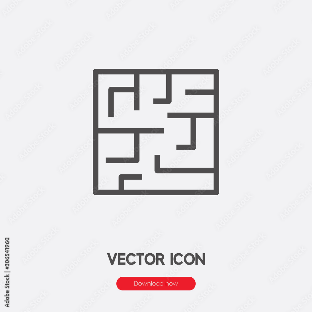 Labyrinth icon vector. Linear style sign for mobile concept and web design. Labyrinth symbol illustration. Pixel vector graphics - Vector. Labyrinth icon vector. Linear style sign for mobile concept and web design. Labyrinth symbol illustration. Pixel vector graphics - Vector.