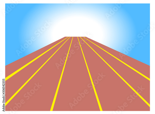 trackway a road to the future design illustration on white background