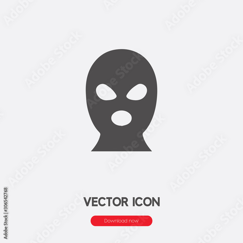 Balaclava icon vector. Linear style sign for mobile concept and web design. Balaclava symbol illustration. Pixel vector graphics - Vector.	