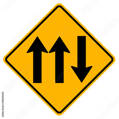 Free Download Three Lane Traffic Road Sign,Vector Illustration, Isolate On White Background Label. EPS10 - GFXLoad