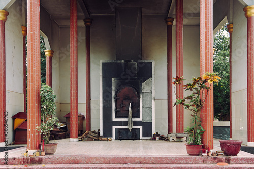 incinerator crematorium oven in a buddhist temple