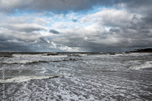 Stormy weather on Baltic sea.