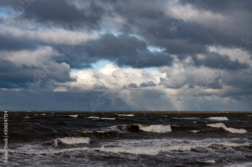 Stormy weather on Baltic sea.