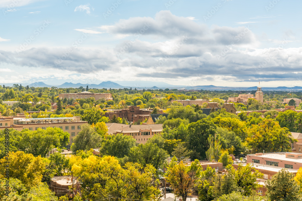 Santa Fe, New Mexico Skyline from Cross of the Martyrs Park