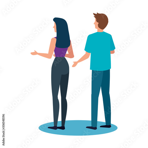 Couple of woman and man design, Relationship love romance holiday and together theme Vector illustration
