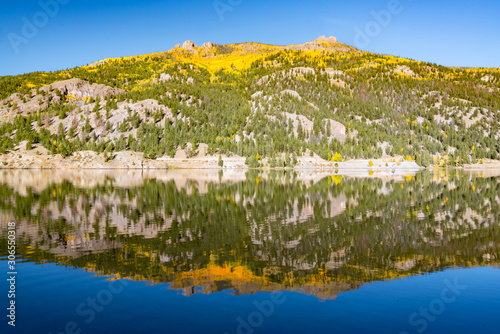Autumn Aspen Trees Morning Reflection