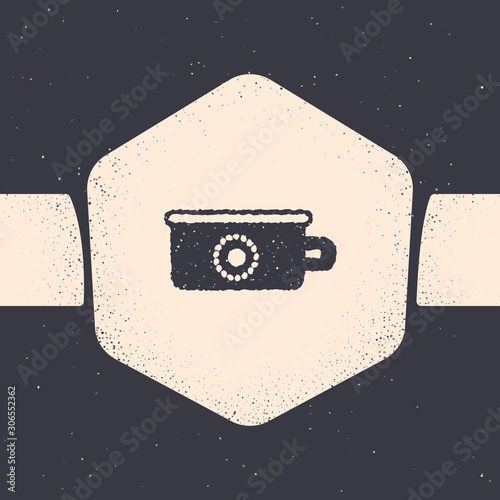Grunge Baby potty icon isolated on grey background. Chamber pot. Monochrome vintage drawing. Vector Illustration