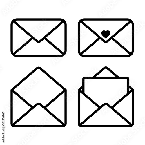 Mail icon isolated on white background, Vector Illustration.