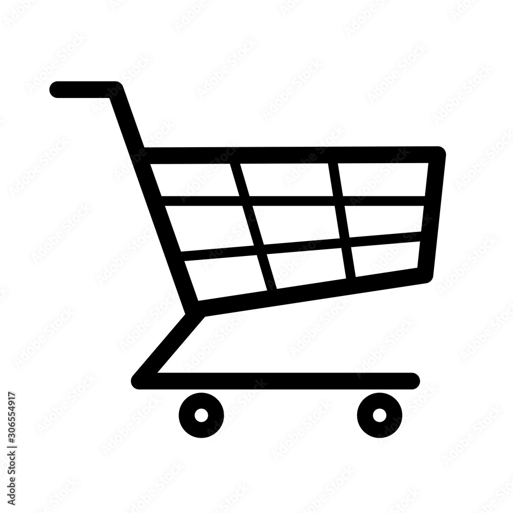 Vector shopping cart Icon on white background Vector shopping cart Icon on white background