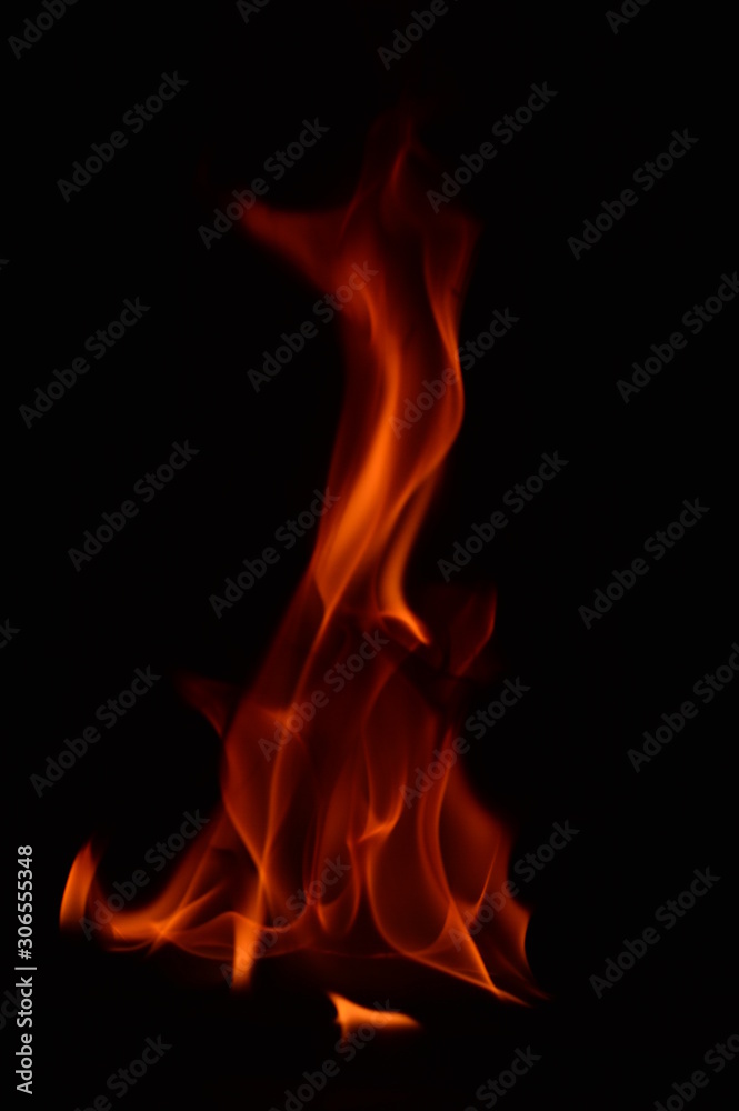 Beautiful fire flames on a black background. Beautiful fire flames on a black background.