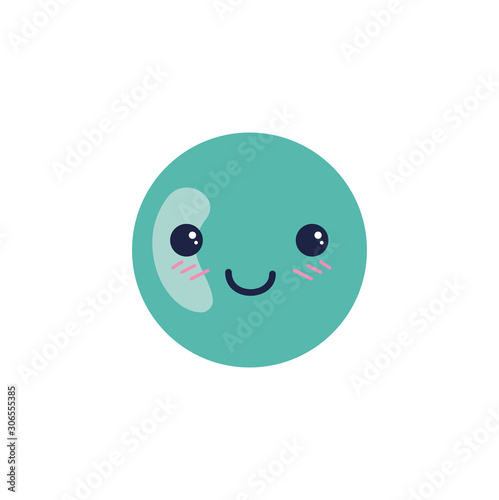 Sphere cartoon design, Kawaii expression cute character funny and emoticon theme Vector illustration