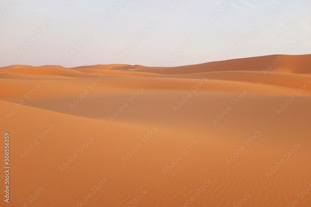 Desert landscape of sand dunes in Riyadh, Saudi Arabia