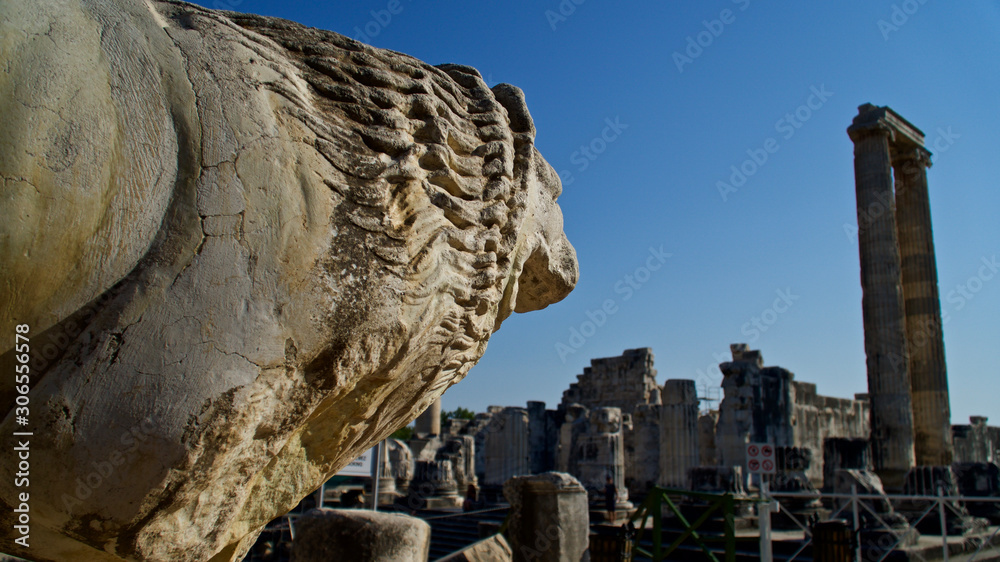 Turkey in Izmir. Ancient city of Trajan temple in Pergamon, Bergama.