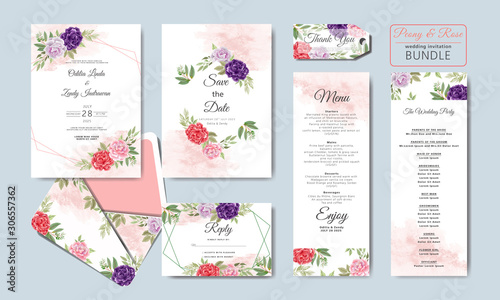 wedding invitation cards with beautiful floral