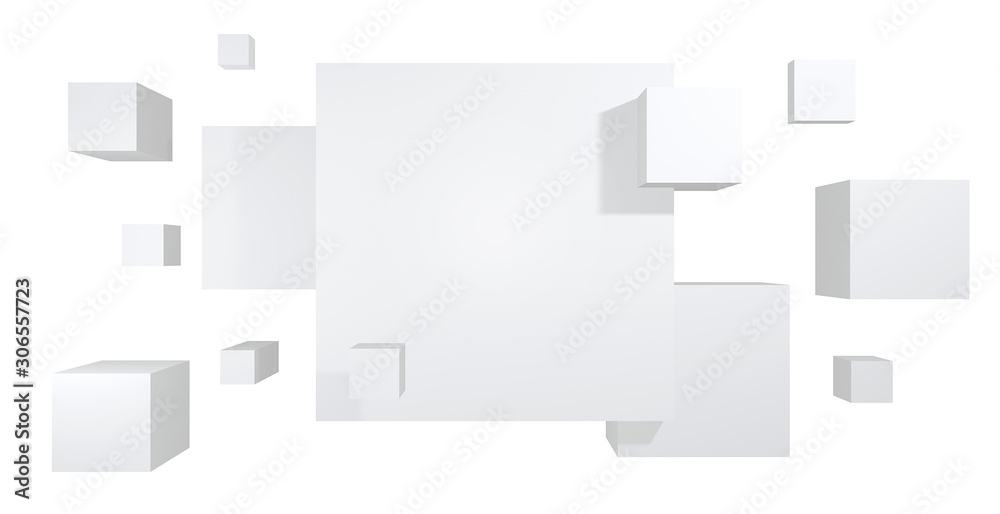 Abstract Modern White Architecture Background. 3d Render Illustration