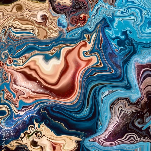 Fototapeta Naklejka Na Ścianę i Meble -  Abstract background with bright swirls and glitter