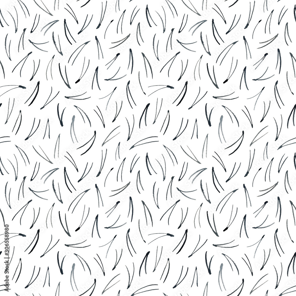 Hand-drawn seamless pattern with pine needles.