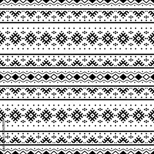 Ikat ethnic pattern vector black white color. Tribal Pattern. Aztec design boho rug, fabric, blanket and backdrop