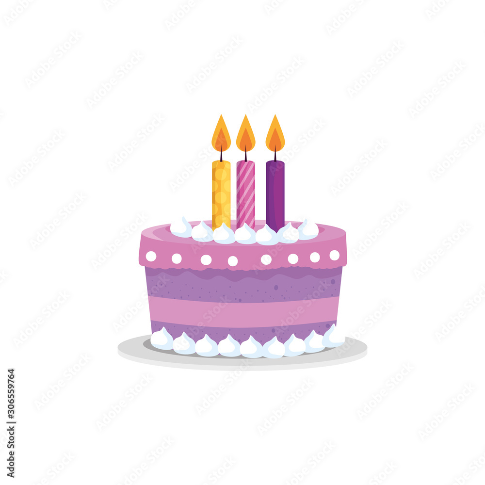 Cake design, happy birthday celebration decoration party festive and surprise theme Vector illustration Cake design, happy birthday celebration decoration party festive and surprise theme Vector illustration